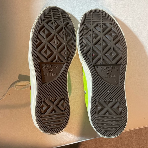 Rare COMME des GARÇONS PLAY Converse size 5 w, 3 m, Neón green - Picture 4 of 5